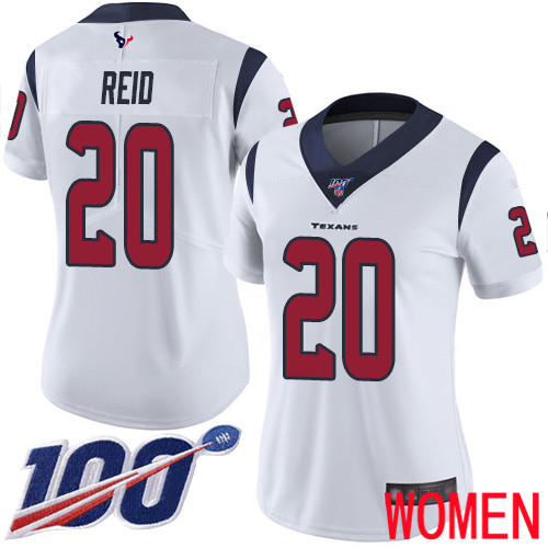 Houston Texans Limited White Women Justin Reid Road Jersey NFL Football #20 100th Season Vapor Untouchable